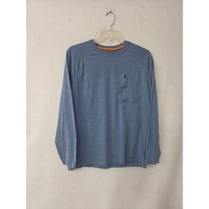 Ridgecut Toughwear Shirt Mens Large Blue Long Sleeve Zip Pocket RC11011